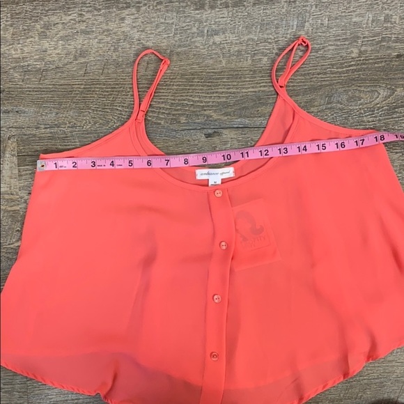NWT Ambiance Apparel Coral Crop Top Medium - Picture 7 of 8